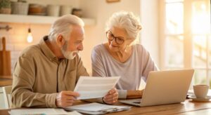 senior couple looking at medicare